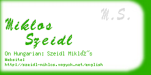 miklos szeidl business card